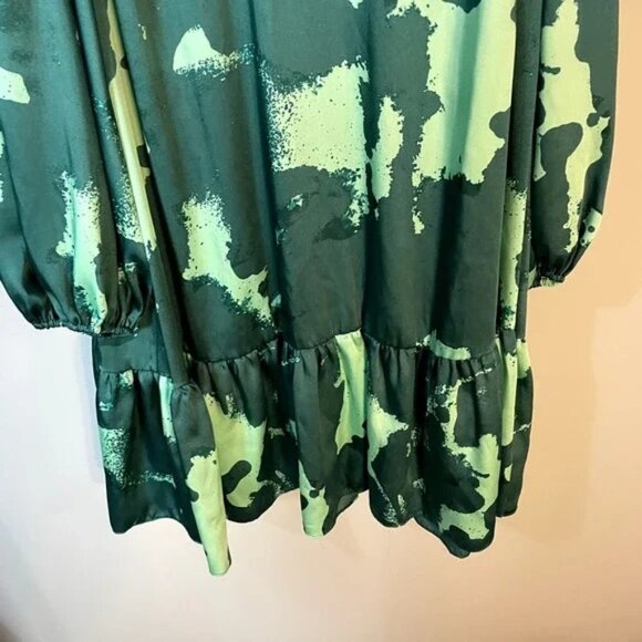 Alexis x Target Green Long Sleeve Dress in Green Tropical Print Size 2X - Picture 9 of 15